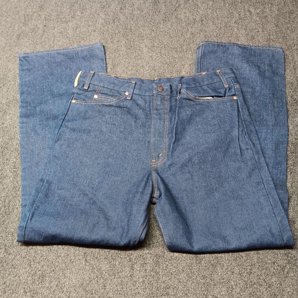 Vintage JC Penney‎ Plain Pockets Jeans Men 38x32 Blue Dark Bootcut Relaxed NWOT